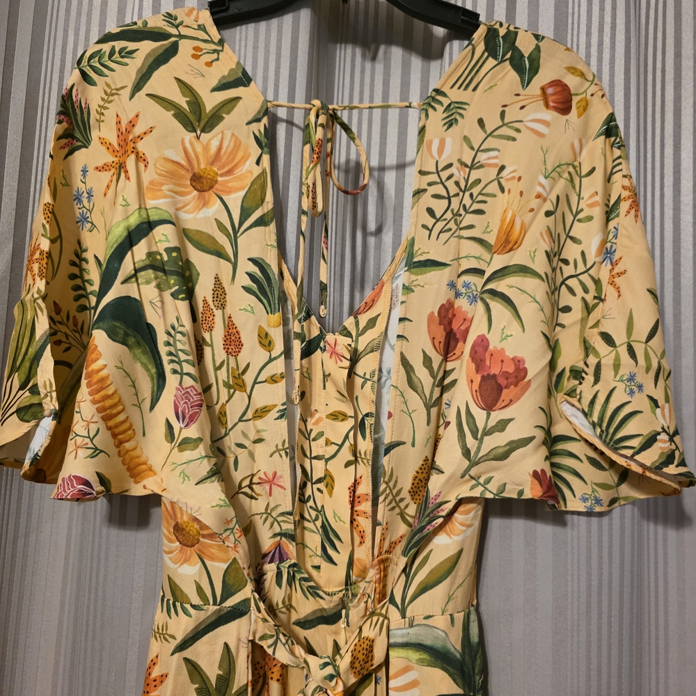FARM Rio Tropical Print Jumpsuit - Yellow and Green. NWOT - Picture 3 of 7